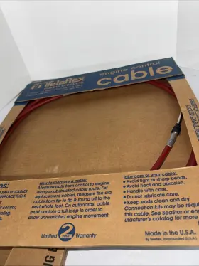 Nos 731957297839 Control And Steering Cable Cc17217 Teleflex Boat Parts Red