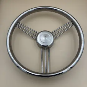 Nby-0233 Novelbeeus 9 Spokes Stainless Steel Boat Steering Wheel With Finger Grips 13-1/2 Inch
