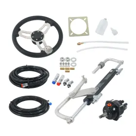 One6722514 Oner-store0 Black Hydraulic Outboard Steering Kit 90hp Bi-directional Locking Cylinders