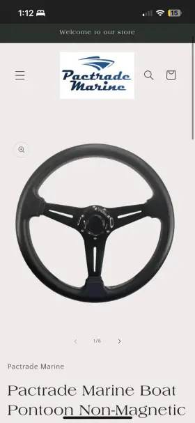 Pactrade Marine P73052sl Boat Pontoon Non-magnetic Silver Steering Wheel Aluminum Frame