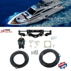 Pt20972a Partra Hydraulic Steering Kit 350 Hp Helm Pump Cylinder 26 Ft Hose For Outboards New