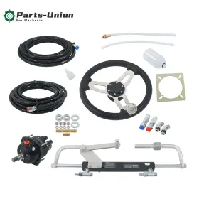 Pu59880 Parts-union Hydraulic Outboard Steering System Kit 90hp 20ft Boat Marine Cylinder Helm Hose