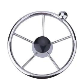 Pebbly Beach 972171699861 11 Inch Boat Steering Wheeluniversal Stainless Steel 5 Spoke Destroyer Knob W