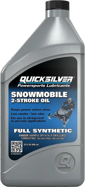 0058910 Quicksilver Full Synthetic 2-stroke Snowmobile Oil 1-quart Gray