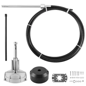 Mosh6894 Qymopay Boat Steering System 15ft Cable Outboard Kit 3/4 Shaft For Boats Crafts