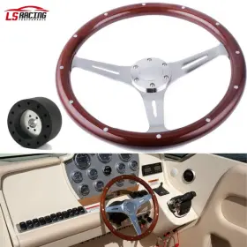Qr045-us Rastp Stw015-b 15 Inch Real Wood Marine Boat Steering Wheel And 3/4 Axle Hub Adapter Keyway 3 Spokes