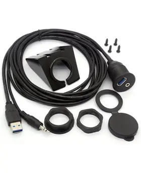 B00vaieaum Rerii Usb Mount Cable - 1m 3 Feet And 3.5mm Aux Extention