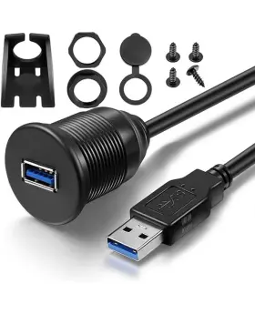 Rerii X00156pn6z Usb 3.0 Male To Female Aux Flush Mount Extention Cable