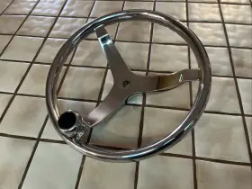 Seachoice 21321h 3 Spoke Boat Steering Wheel With Spinner Knob 3/4 Inch Tapered Shaft