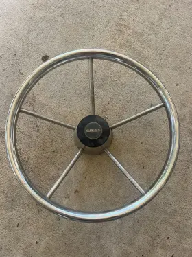 2205023 Seawell Marine 13 1/2 Inch Destroyer Boat Steering Wheel 5 Spoke Crest Cap Stainless Steel