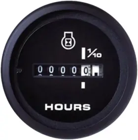 62719p Sierra Black Premier Pro Series 2 Inch 12-24 Vdc 10 000 Hour Hourmeter Gauge
