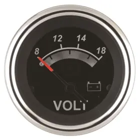 Sierra International 67019p Black Sterling 8-18 Vdc 12v System Voltmeter 2 Inch