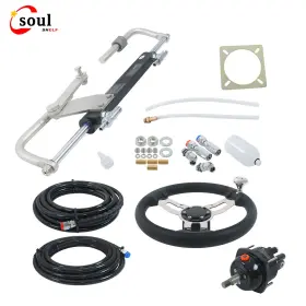 Ss13473 Soulshelf Boat Hydraulic Steering System Kit Marine 90hp Outboard 2x 20ft Hoses