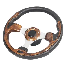 56bot Spaorcco 12.5 Inch Wood Grain Boat Steering Wheel Anti-slip 3/4
