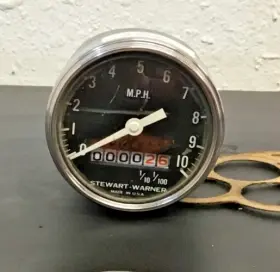 550-km Stewart Warner Deluxe 3 Inch Low Speed 0-10 1/100 Mph Speedometer Gauge