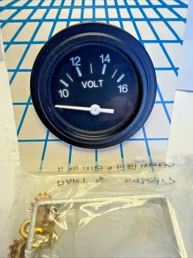 81134p Teleflex Voltmeter Voltage 10-16 Vdc Black Ring Face Vintage Boat Yacht