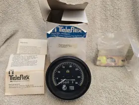 52287d016 Teleflex Marine Black Bezel Mechanical Tach Hour Meter Tachometer