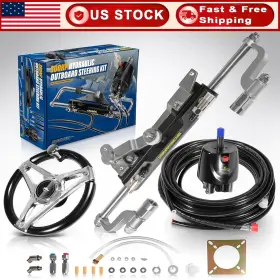 Tkqp2474 Tk-auto 300hp Hydraulic Outboard Steering Kit Marine Boat System Wheel