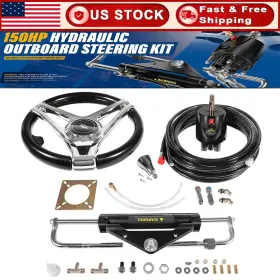 Tkqp2475 Tk-auto Marine Hydraulic Steering Kit For 150hp Outboard Engine - Complete System