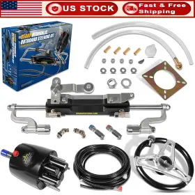 Tkqp9001 Tk-auto For Single-outboard Powered Boats 350hp Hydraulic Steering System Kit W Wheel
