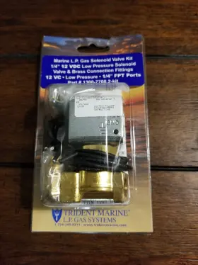 Trident 704917011110 Marine 1300-7708.2 L.p.gas Solenoid Valve Kit 1/4 Inch 12vc New