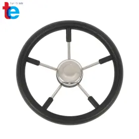 Tr80242 Turitrade 13-7/8 Inch Stainless Steel Boat Steering Wheel 5 Spoke With Foam Marine Destroyer