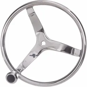 Uflex 702755046295 15 Inch Boat Steering Wheel With Speed Knob Stainless Steel V49