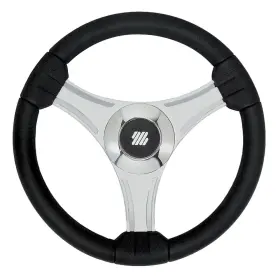 65277n Uflex Usa Tavolara 13.8 Inch Boat Steering Wheel Pu/silver Spokes X62 Hub Black