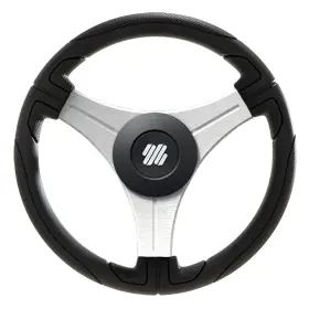 Uflex Usa 702755048695 Ustica 13 Inch Steering Wheel Black Polyurethane With Silver Spokes X62 Hub