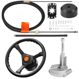Uimoso 199413229020 15ft Marine Steering System With Rotary Engine And Wheel For Boats