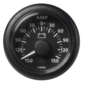 Veratron A2c59512329 52mm 2-1/16 Inch Viewline Battery Status Gauge -150/ 150amp Black Dial