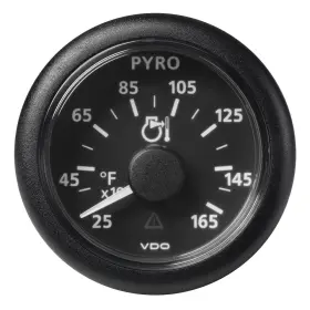 Veratron A2c59512334 2 Inch Gauge Viewline Pyrometer 250-1650degf Black Dial Boat
