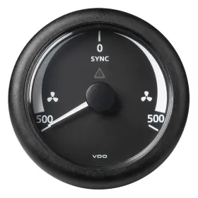 Veratron A2c59512402 3-3/8 Inch Gauge Viewline Synchronizer -/ 500rpm 8-32v Black Dial And Bezel