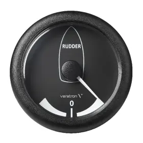 Veratron A2c59512410 3-3/8 Inch Gauge Viewline Rudder Angle Indicator -/ 45deg 8-32v Black Dial