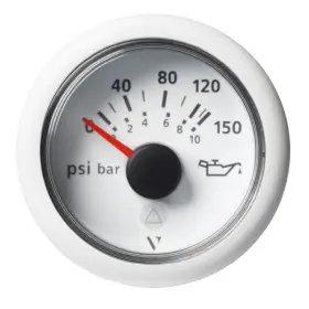 Veratron A2c59514202 2 Inch Gauge Viewline Engine Oil Temperature Pressure 150 Psi White Boat