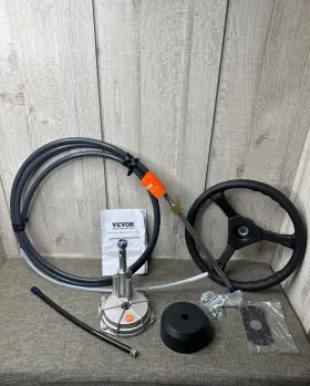 Vevor 100hl Outboard Steering Kit 14ft Cable Boat System With Wheel And Mounting Hardware