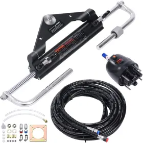 Vevor 840349915487 150hp Hydraulic Outboard Steering Kit Boat Marine System Built-in Two-way