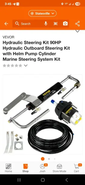 Ysh-90hp Vevor Hydraulic Steering Kit Outboard With Helm Pump Cylinder