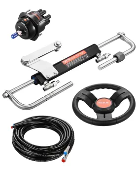 Vevor Yyzxxtdmltz9fxlcs 90hp Hydraulic Outboard Steering Kit Marine Boat System