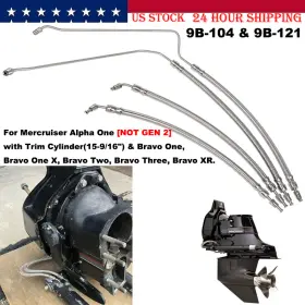 Vsshop Vsqp2334 9b-104a Trim Tilt Hydraulic Ram Cylinder Hose Kit Fits Mercruiser Alpha One