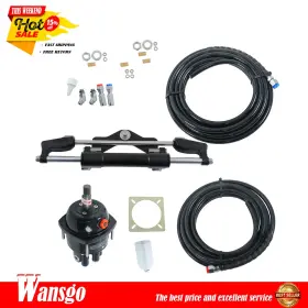 Wg4066804 Wansgo New Hydraulic Outboard Boat Steering Kit 26ftft Hoses 350hp Helm Pump Cylinder