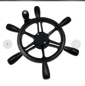 Wh007 Woqi Aluminum 5-spoke Marine Boat Steering Wheel 13.5 Inch Diameter Black For