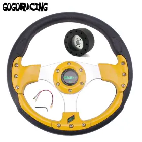 Wutong 018stw-tp-glod Qr045 3 Spoke 13 Inch Boat Marine Steering Wheel With Hub Adapter 3/4 Tapered Key 6 Holes