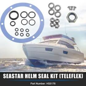 X Autohaux 745060640772 1set Outboard Hydraulic Cylinder Oil Filler Pipe Seal Repair Kit Metal Rubber
