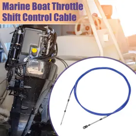 X Autohaux 767153374579 400cm 13ft 33c/3300 Marine Throttle Shift Cable Blue With Fastening Head