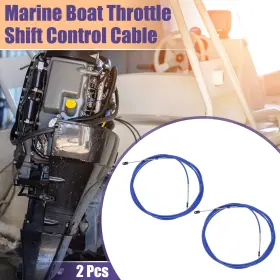 X Autohaux 767153374623 2 Pcs 600cm 20ft 33c/3300 Marine Throttle Shift Cable Blue With Fastening Head