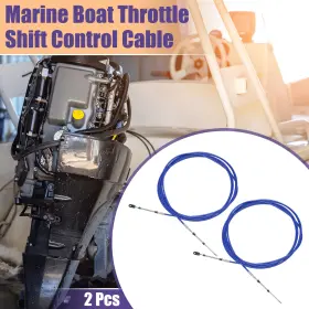 X Autohaux 767153374647 2 Pcs 700cm 24ft 33c/3300 Marine Boat Throttle Shift Cable Blue For Yamaha