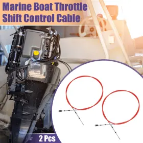 X Autohaux 767153374661 2 Pcs 10ft 33c/3300 Marine Boat Throttle Shift Cable Red For Yamaha