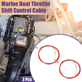 X Autohaux 767153374722 2 Pcs 600cm 20ft 33c/3300 Marine Throttle Shift Cable Red With Fastening Head