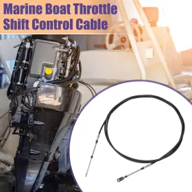 X Autohaux 767153374777 400cm 13ft 33c/3300 Marine Boat Throttle Shift Cable Black With Fastening Head